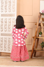 House Of Gota Girls Printed Farsi Salwar Suit Set with Dupatta
