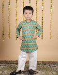 House Of Gota Boys Floral Print Traditional Kurta Pajama Set