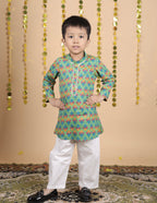House Of Gota Boys Floral Print Traditional Kurta Pajama Set