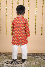 House Of Gota Boys Floral Print Traditional Kurta Pajama Set