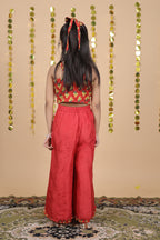 House Of Gota Girls Cotton Printed Co-Ord Set with Sleeveless Top and Wide-Leg Palazzo