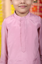 House Of Gota Boys Onion Pink Kurta and White Pajama Set